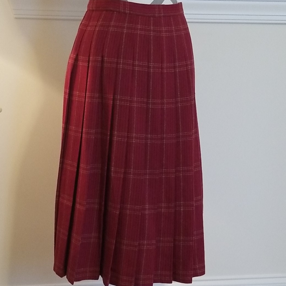 Vintage Pendelton Pleated Wool  Midi Skirt